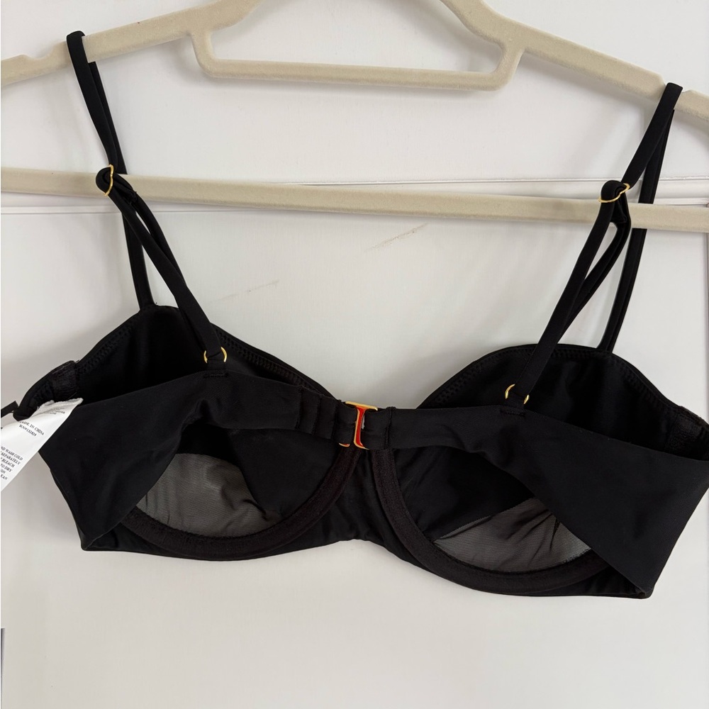 Lovers + Friends Black Bra with Gold Accents